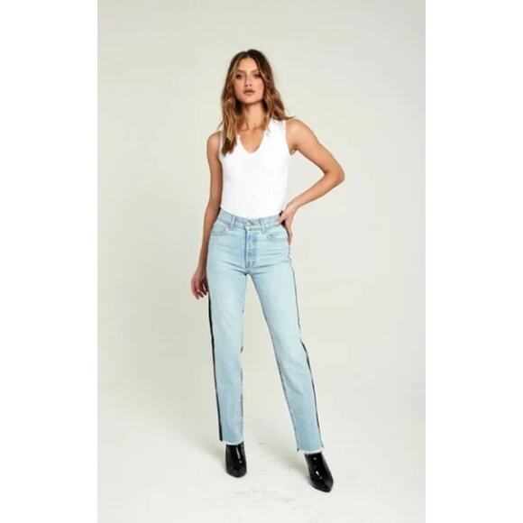 Revice Ex-Boyfriend Jeans Size 27 Harlow Wash Two Tone Raw Hem Button Fly - Picture 5 of 13